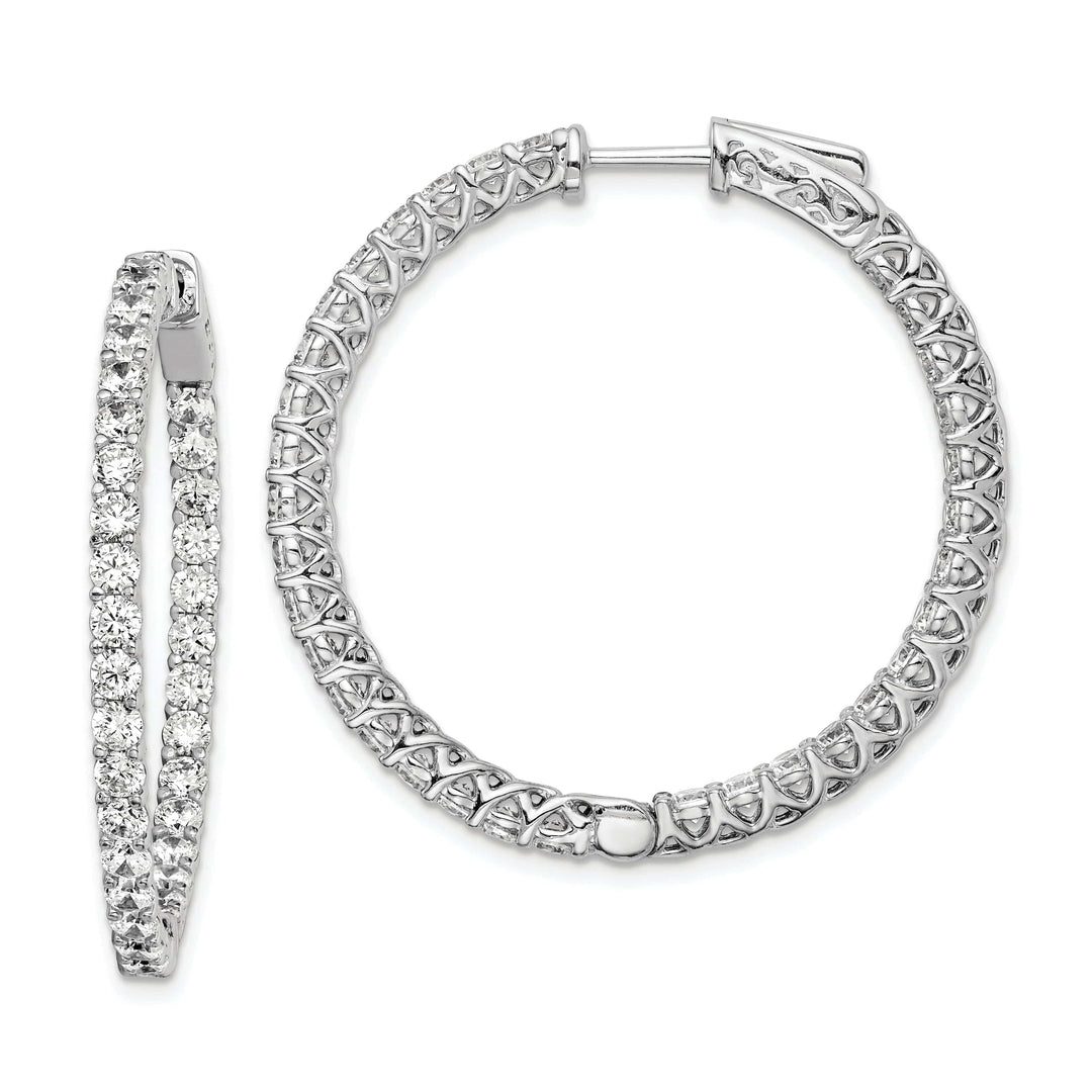 Sterling Shimmer Earrings Sterling Silver CZ Hoop Earrings