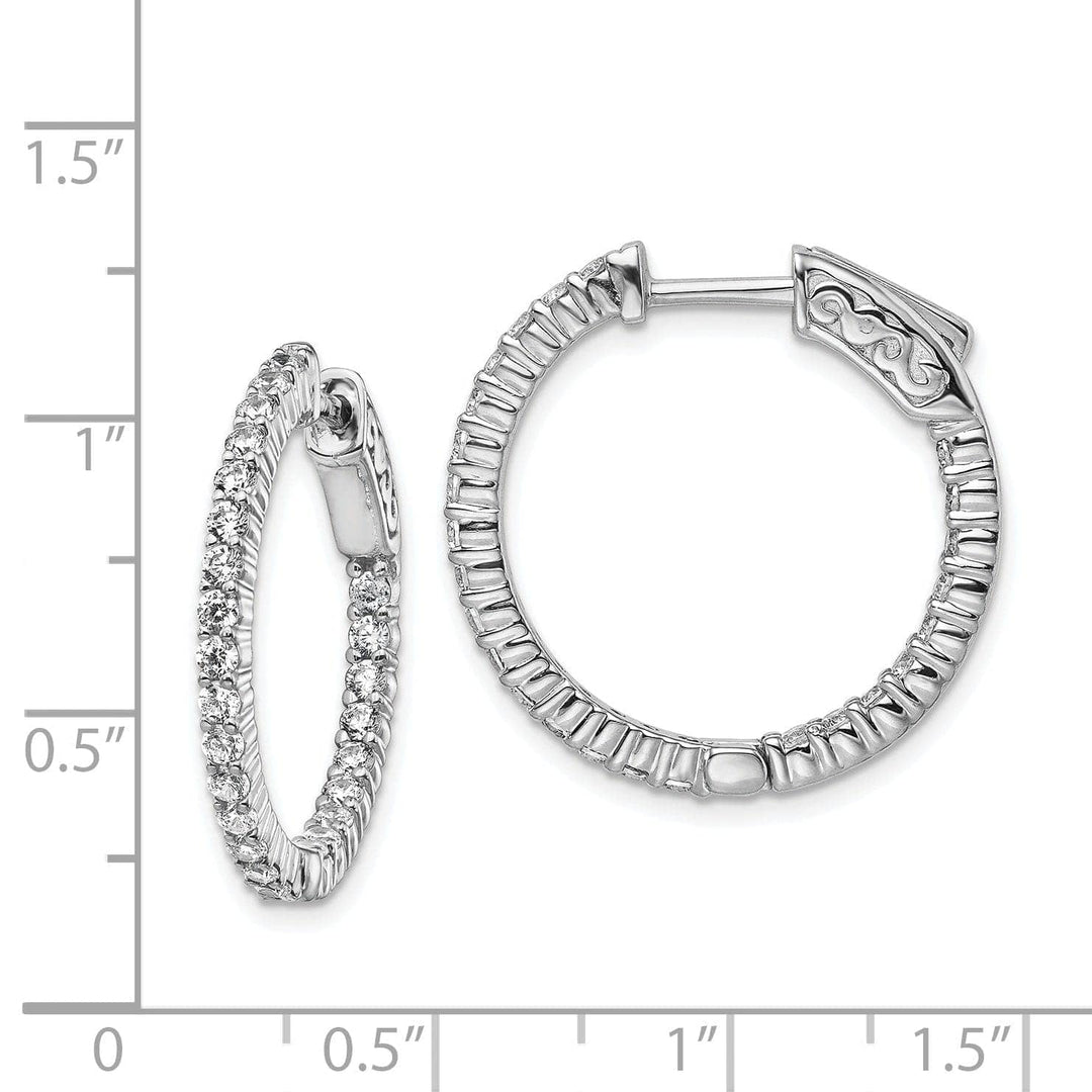Sterling Shimmer Earrings Sterling Silver CZ Hoop Earrings