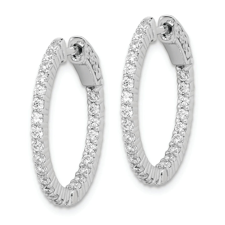 Sterling Shimmer Earrings Sterling Silver CZ Hoop Earrings
