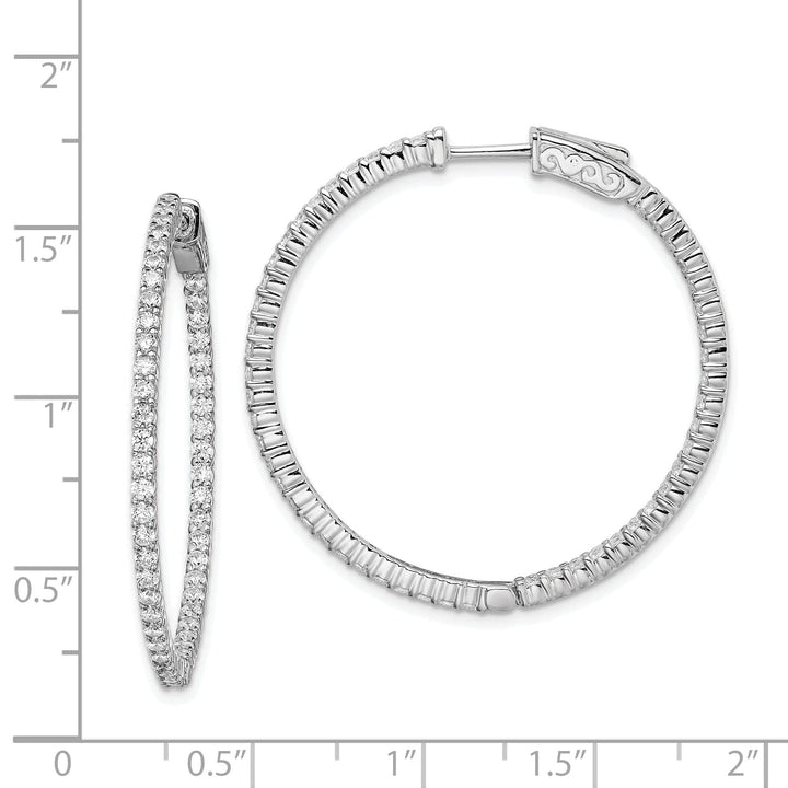 Sterling Shimmer Earrings Sterling Silver CZ Hoop Earrings