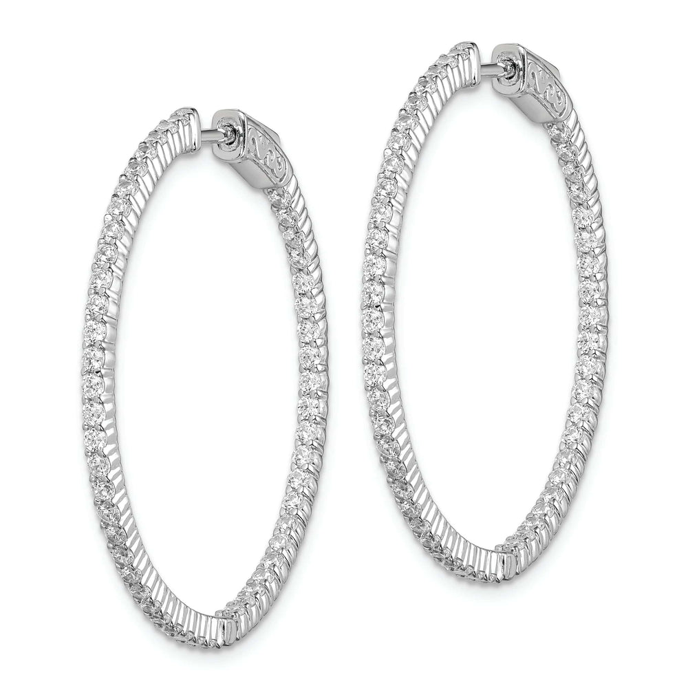 Sterling Shimmer Earrings Sterling Silver CZ Hoop Earrings