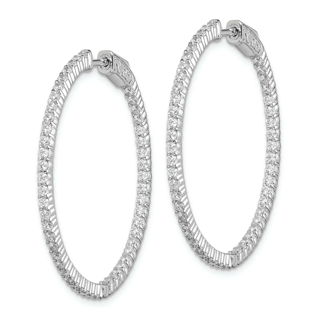 Sterling Shimmer Earrings Sterling Silver CZ Hoop Earrings