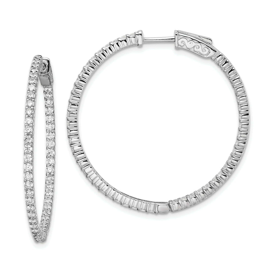 Sterling Shimmer Earrings Sterling Silver CZ Hoop Earrings