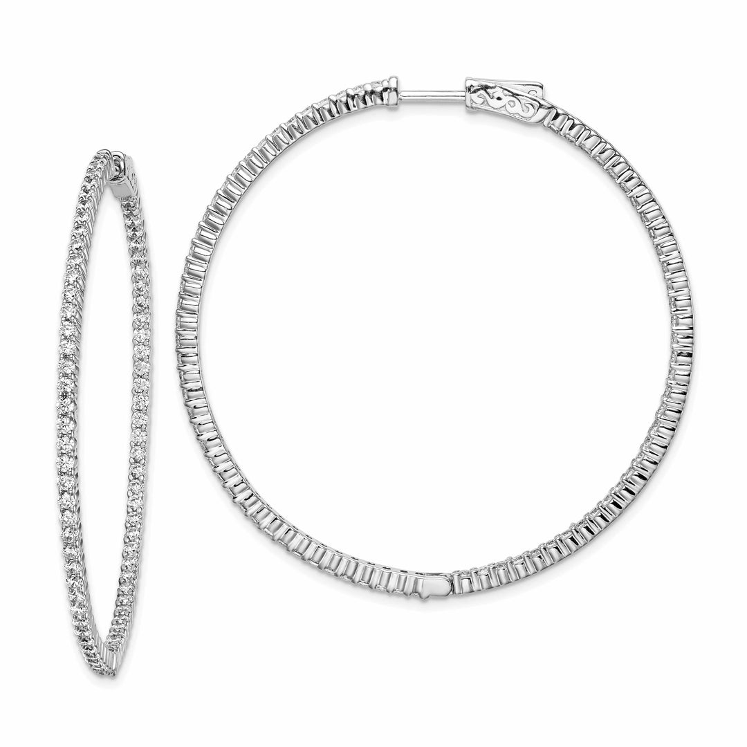 Sterling Shimmer Earrings Sterling Silver CZ Hoop Earrings