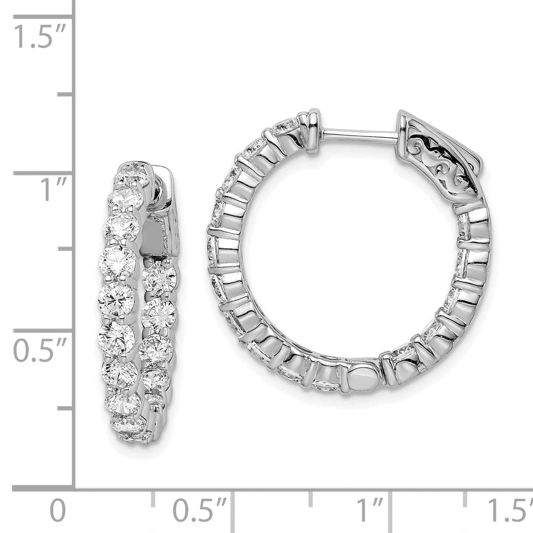 Sterling Shimmer Earrings Sterling Silver CZ Hoop Earrings
