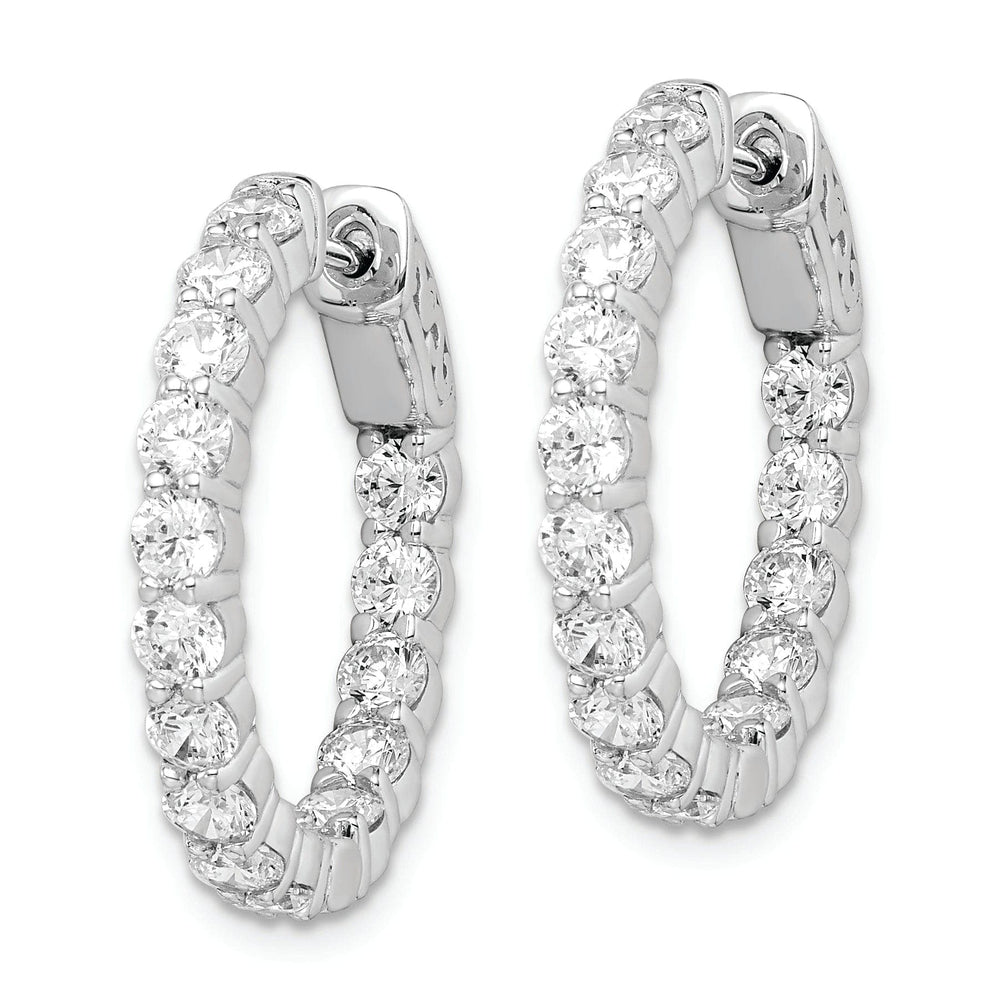 Sterling Shimmer Earrings Sterling Silver CZ Hoop Earrings