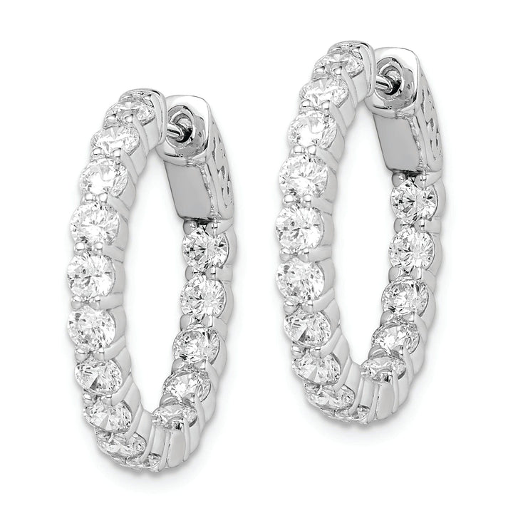 Sterling Shimmer Earrings Sterling Silver CZ Hoop Earrings