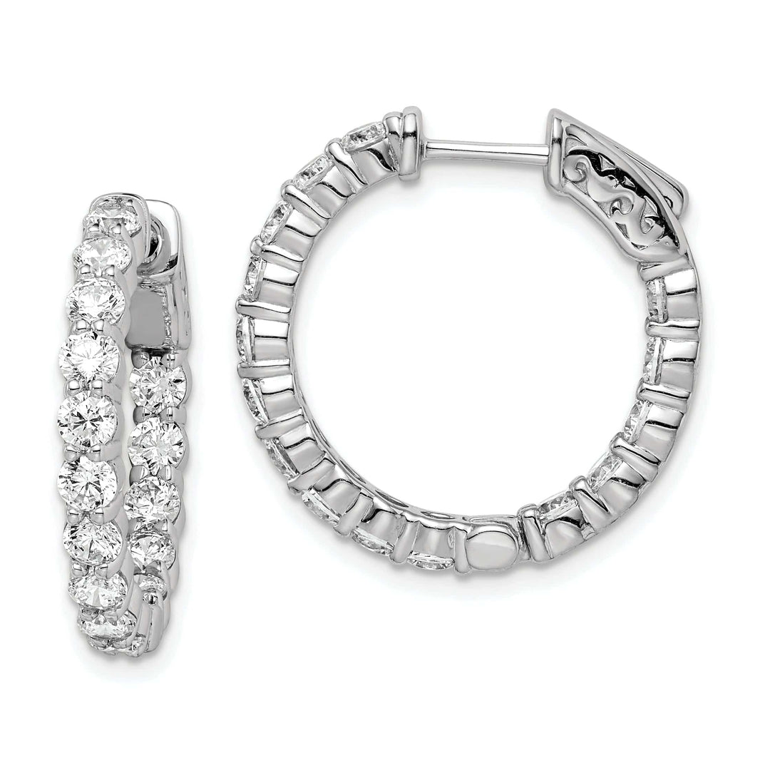 Sterling Shimmer Earrings Sterling Silver CZ Hoop Earrings