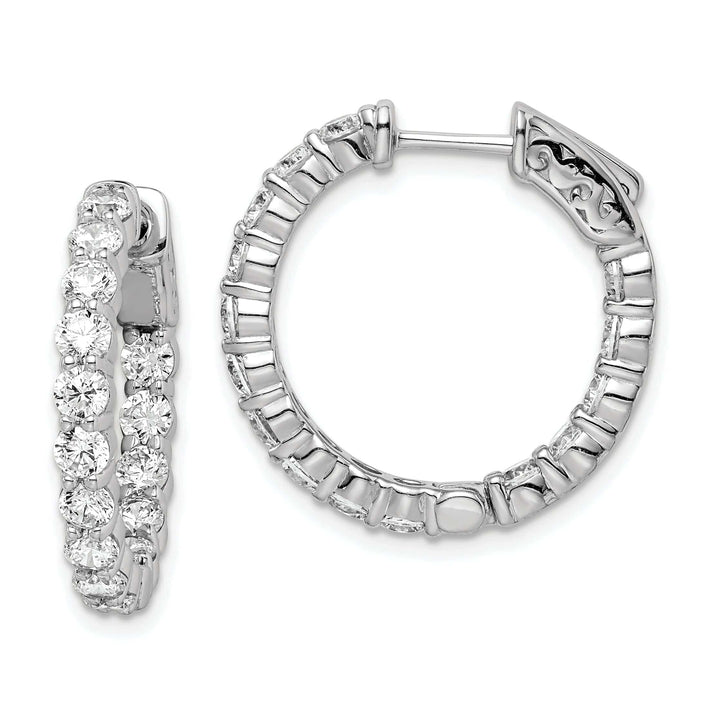 Sterling Shimmer Earrings Sterling Silver CZ Hoop Earrings