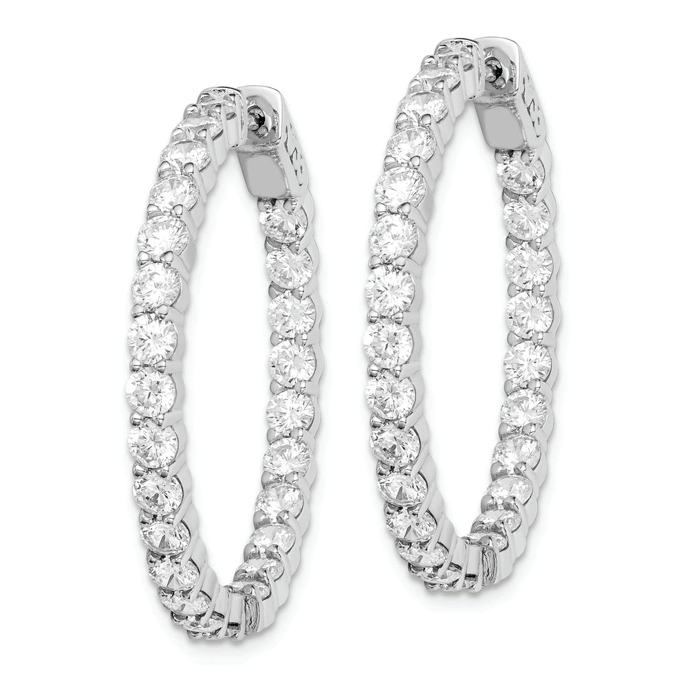 Sterling Shimmer Earrings Sterling Silver CZ Hoop Earrings