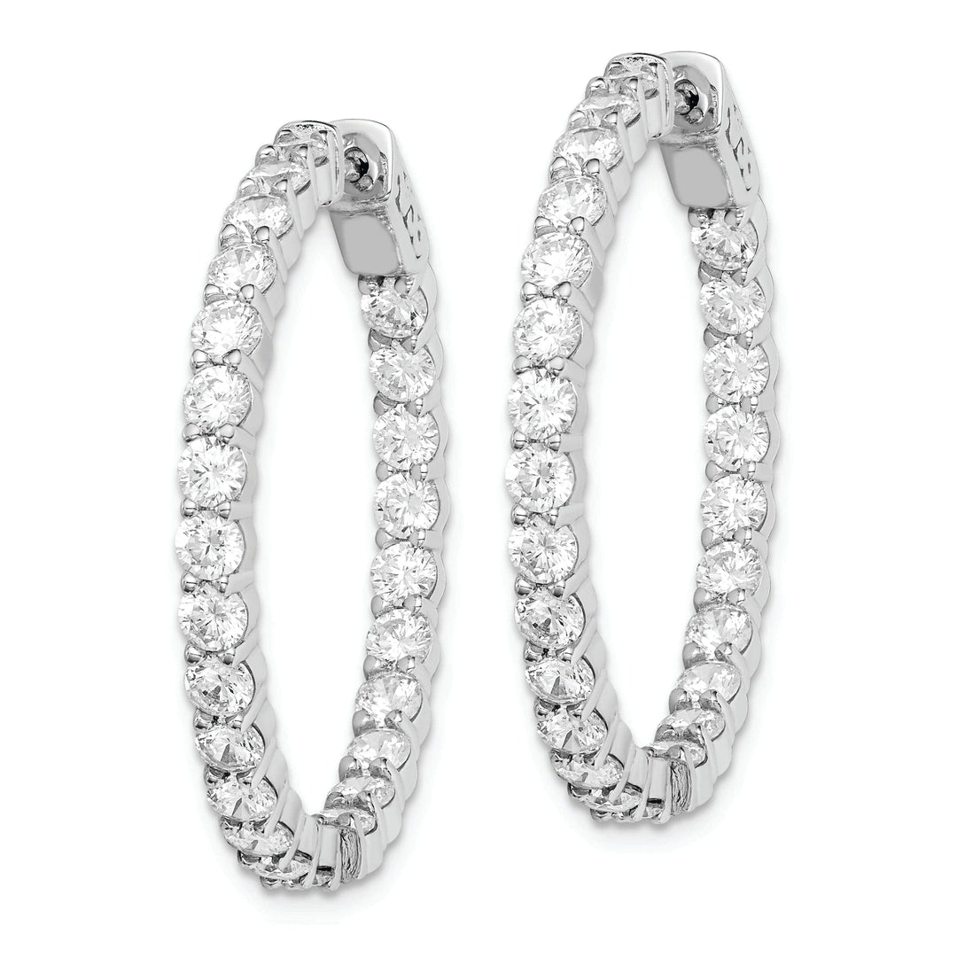 Sterling Shimmer Earrings Sterling Silver CZ Hoop Earrings