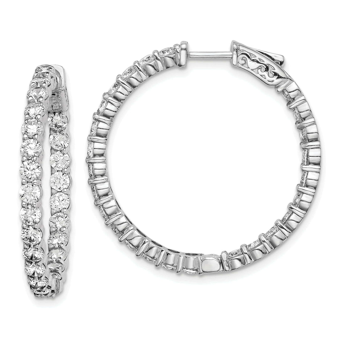 Sterling Shimmer Earrings Sterling Silver CZ Hoop Earrings