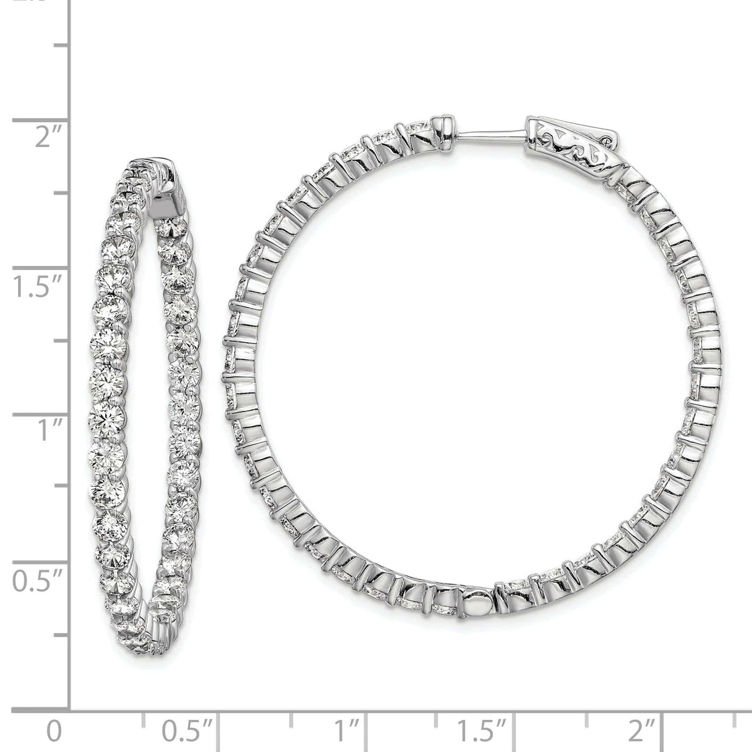 Sterling Shimmer Earrings Sterling Silver CZ Hoop Earrings
