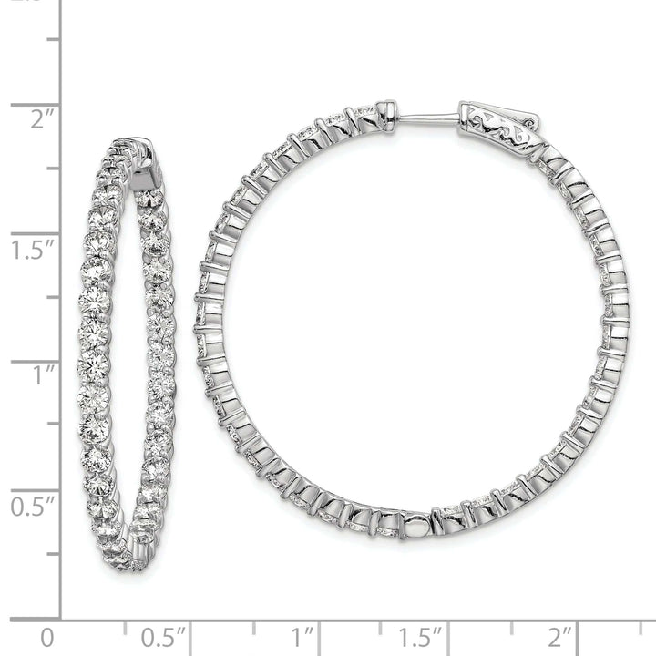 Sterling Shimmer Earrings Sterling Silver CZ Hoop Earrings