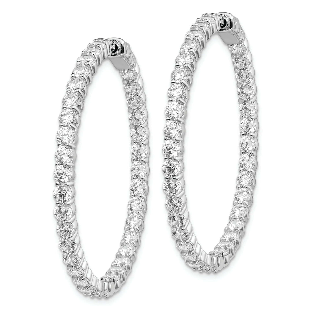 Sterling Shimmer Earrings Sterling Silver CZ Hoop Earrings