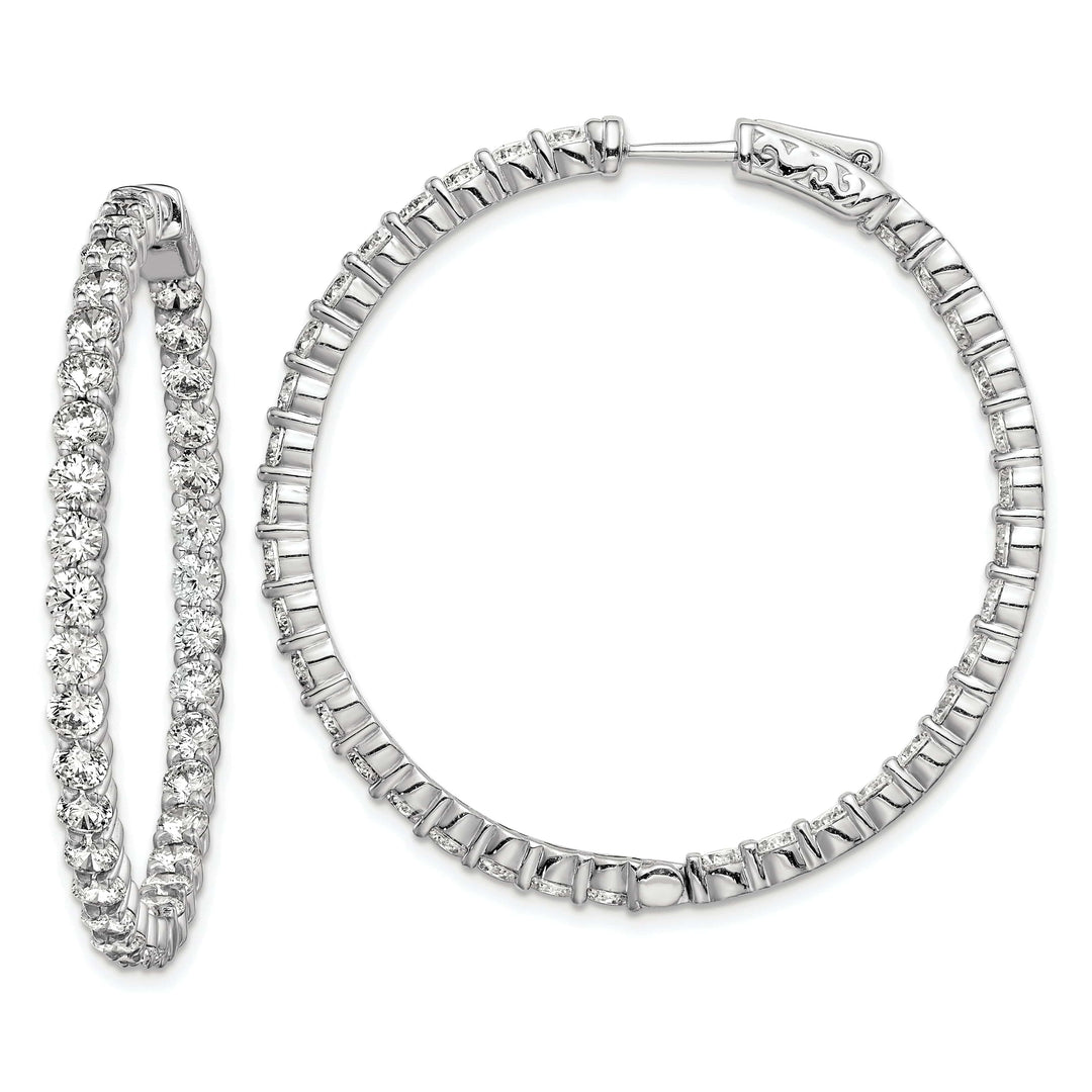 Sterling Shimmer Earrings Sterling Silver CZ Hoop Earrings