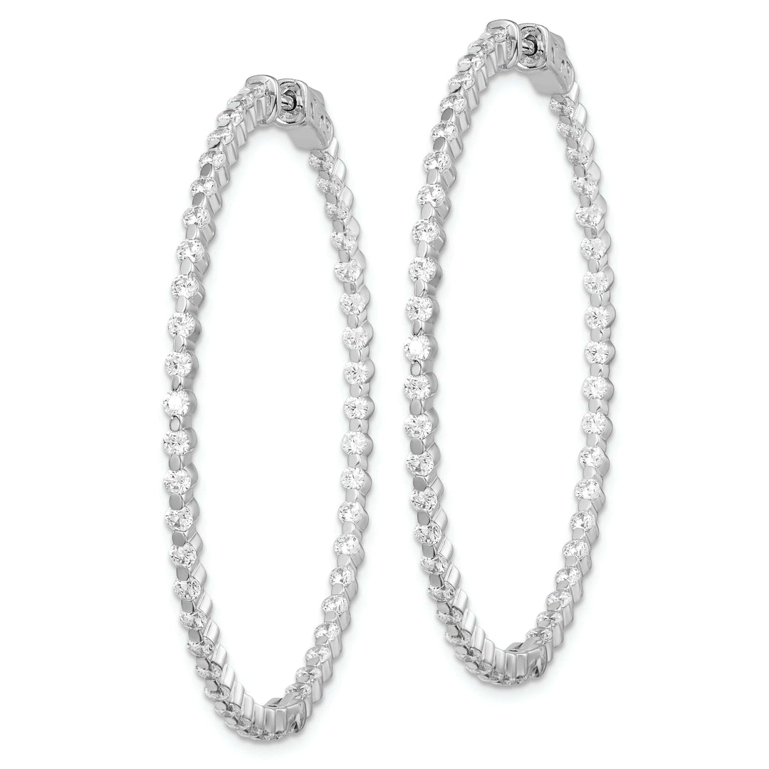 Sterling Shimmer Earrings Sterling Silver CZ Hoop Earrings