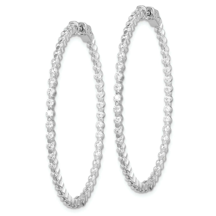 Sterling Shimmer Earrings Sterling Silver CZ Hoop Earrings