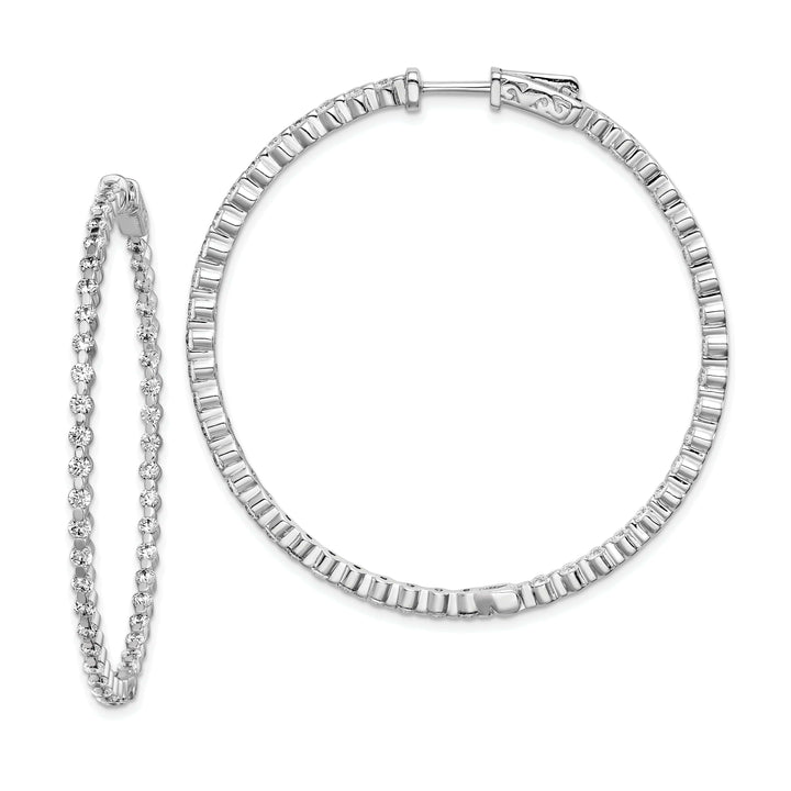 Sterling Shimmer Earrings Sterling Silver CZ Hoop Earrings