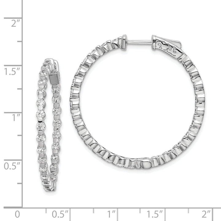 Sterling Shimmer Earrings Sterling Silver CZ Hoop Earrings