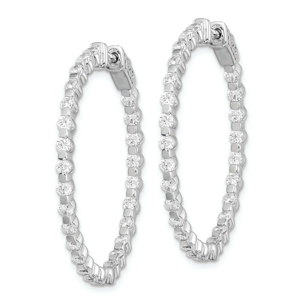 Sterling Shimmer Earrings Sterling Silver CZ Hoop Earrings