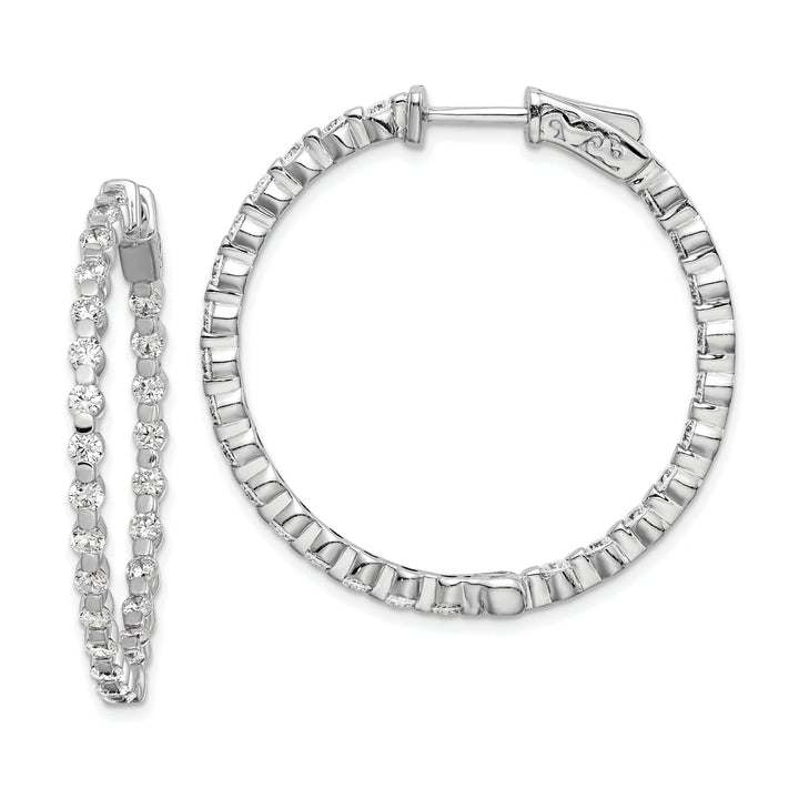 Sterling Shimmer Earrings Sterling Silver CZ Hoop Earrings
