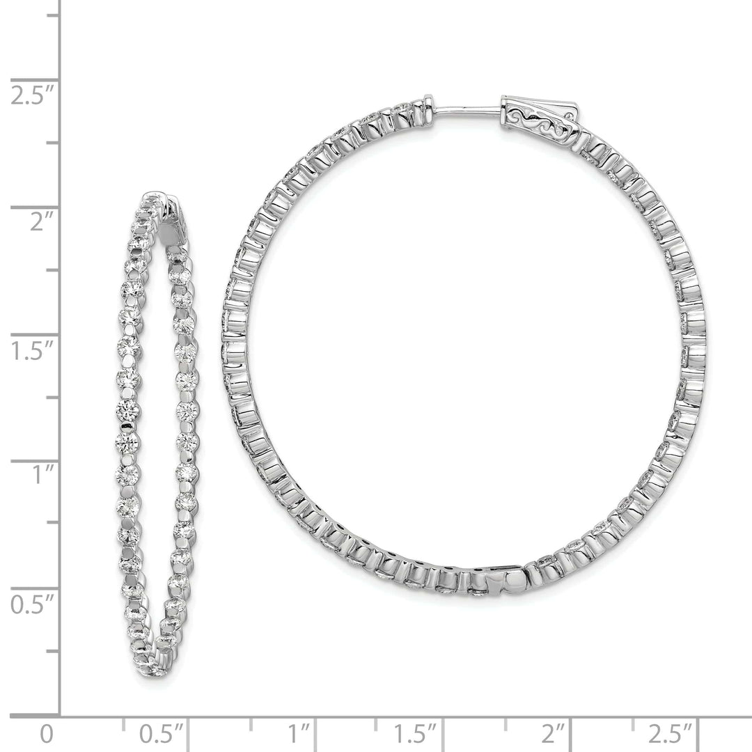 Sterling Shimmer Earrings Sterling Silver CZ Hoop Earrings