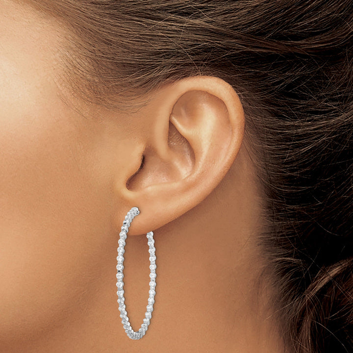 Sterling Shimmer Earrings Sterling Silver CZ Hoop Earrings