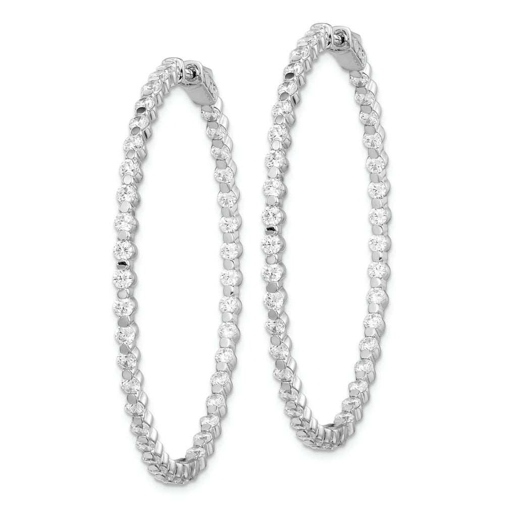 Sterling Shimmer Earrings Sterling Silver CZ Hoop Earrings