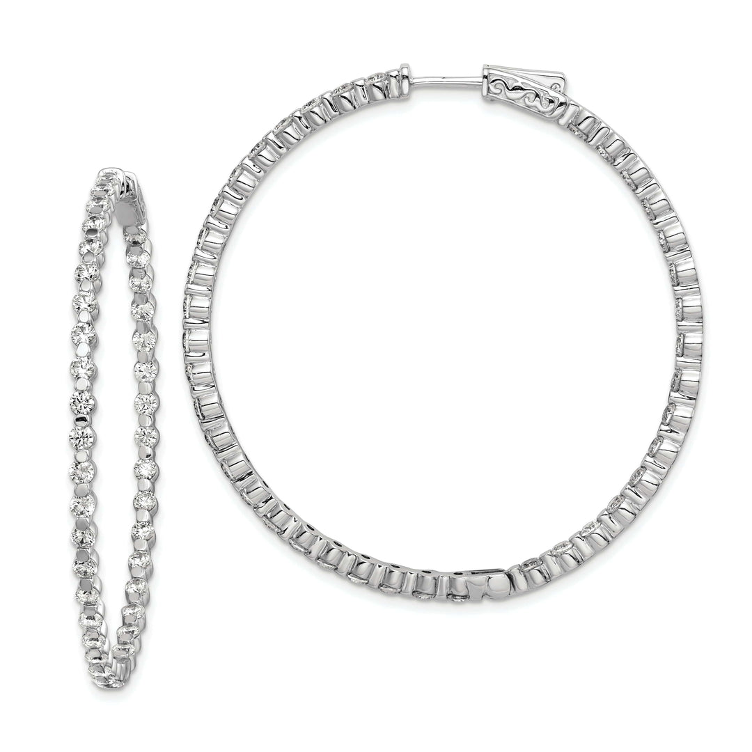 Sterling Shimmer Earrings Sterling Silver CZ Hoop Earrings