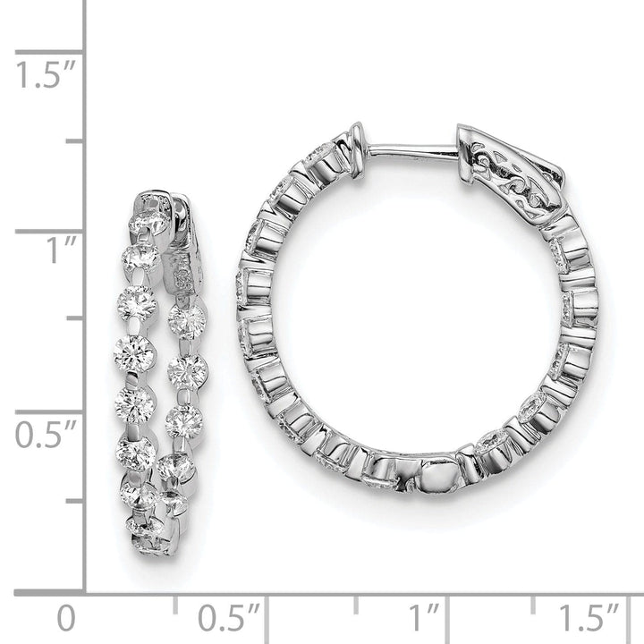 Sterling Shimmer Earrings Sterling Silver CZ Hoop Earrings