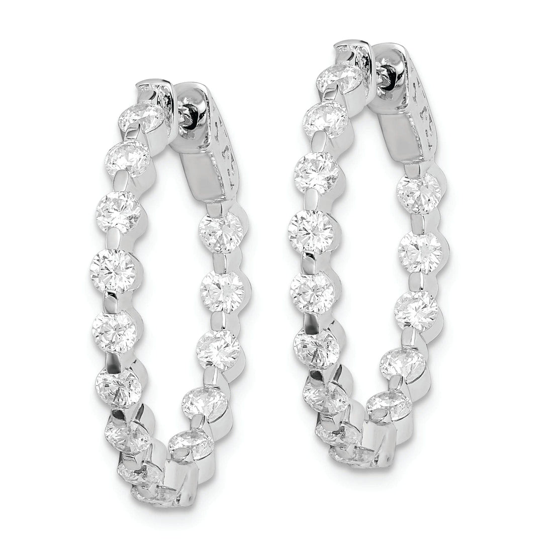 Sterling Shimmer Earrings Sterling Silver CZ Hoop Earrings