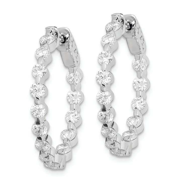 Sterling Shimmer Earrings Sterling Silver CZ Hoop Earrings