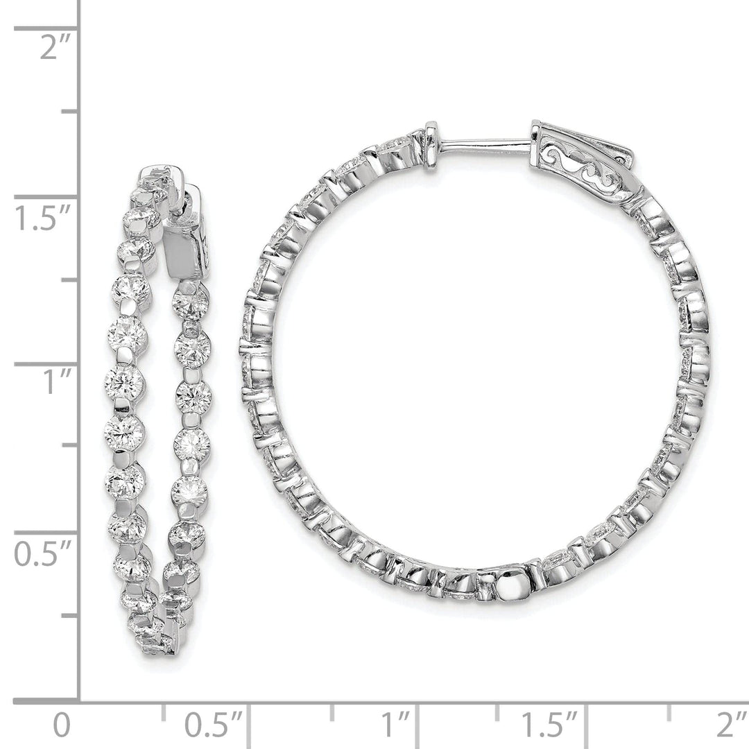 Sterling Shimmer Earrings Sterling Silver CZ Hoop Earrings