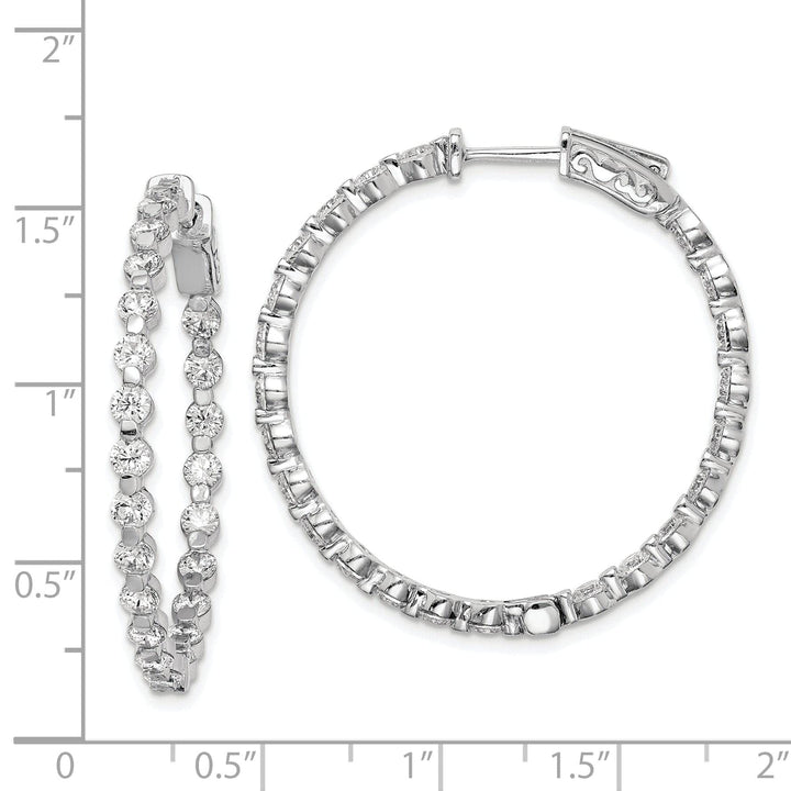 Sterling Shimmer Earrings Sterling Silver CZ Hoop Earrings