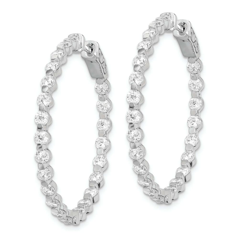 Sterling Shimmer Earrings Sterling Silver CZ Hoop Earrings