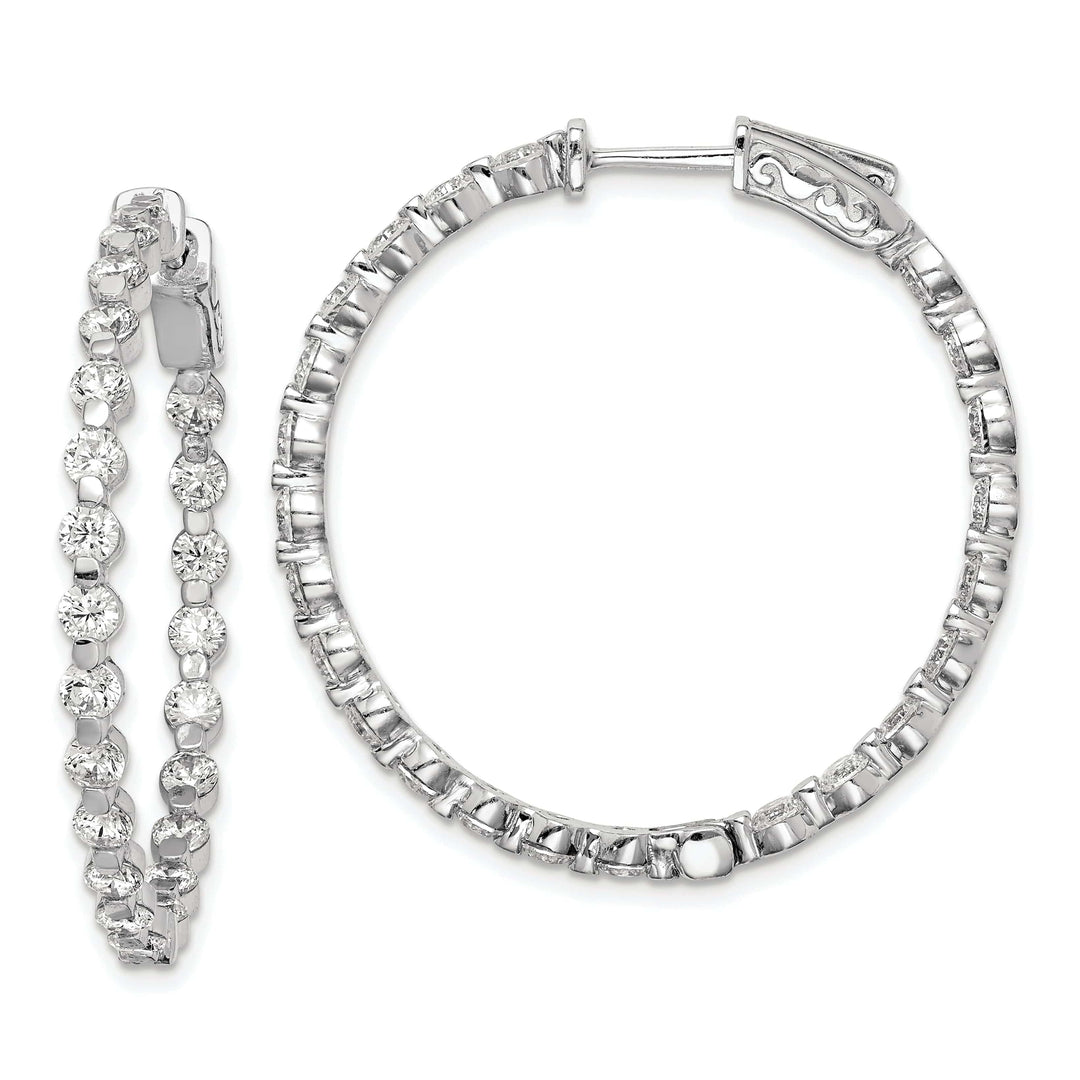 Sterling Shimmer Earrings Sterling Silver CZ Hoop Earrings