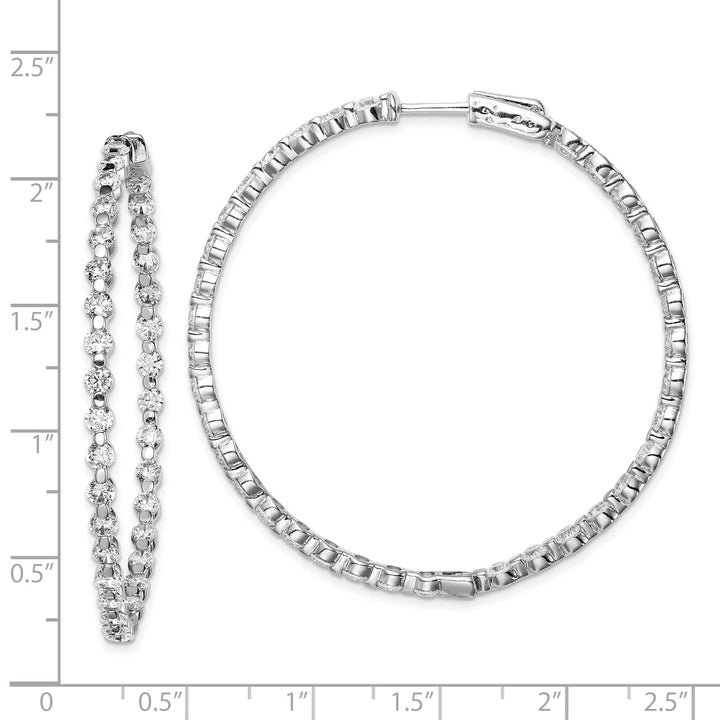 Sterling Shimmer Earrings Sterling Silver CZ Hoop Earrings