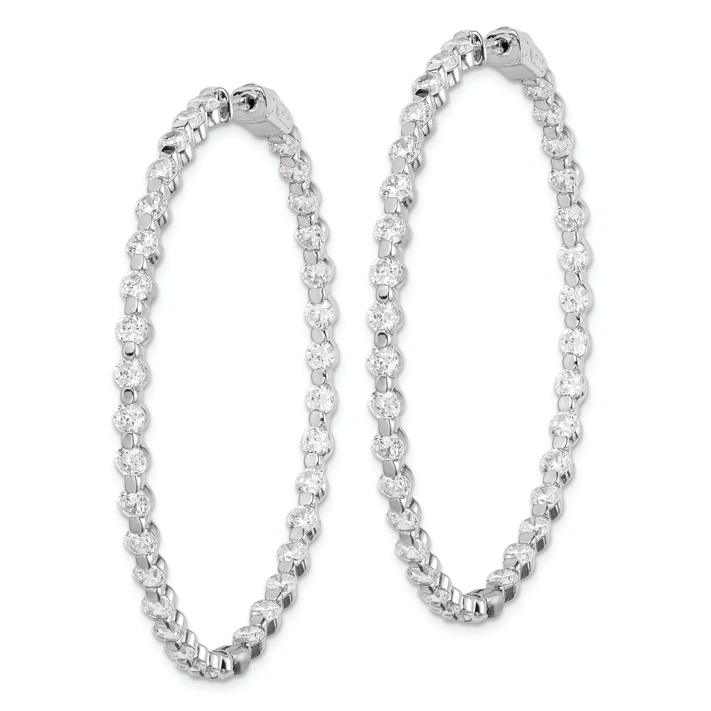 Sterling Shimmer Earrings Sterling Silver CZ Hoop Earrings