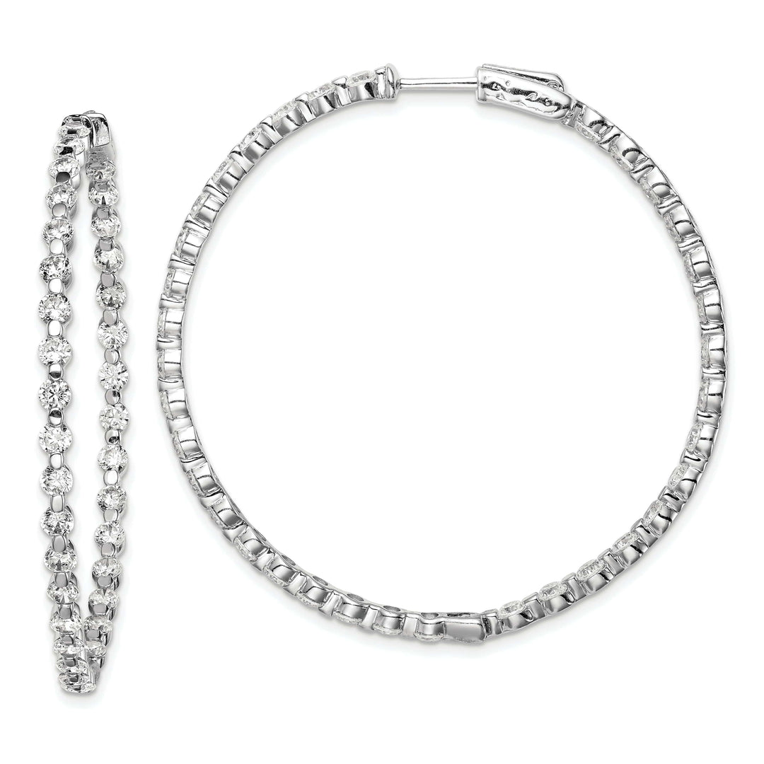 Sterling Shimmer Earrings Sterling Silver CZ Hoop Earrings