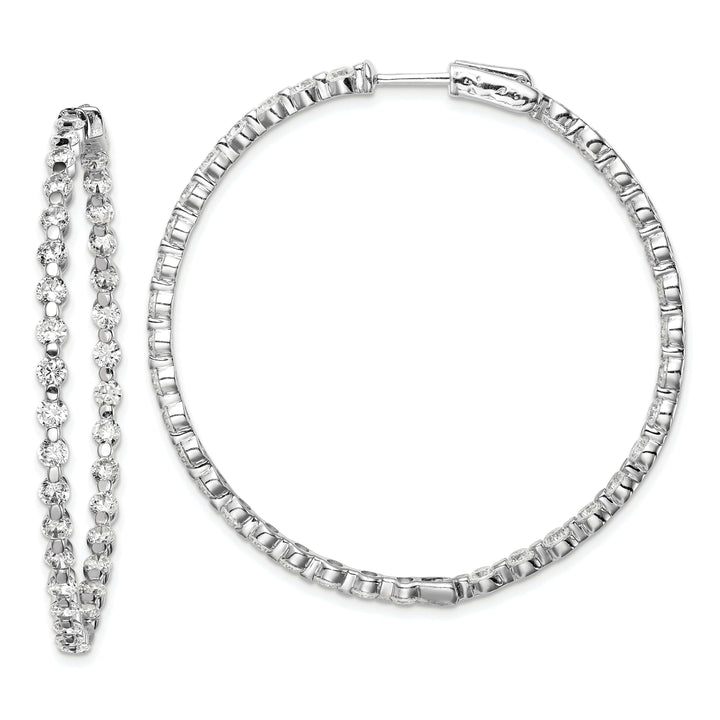 Sterling Shimmer Earrings Sterling Silver CZ Hoop Earrings