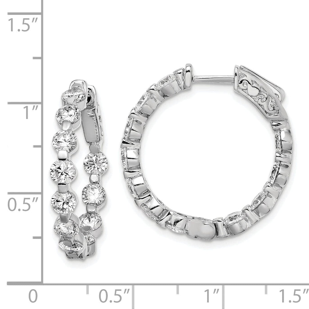 Sterling Shimmer Earrings Sterling Silver CZ Hoop Earrings