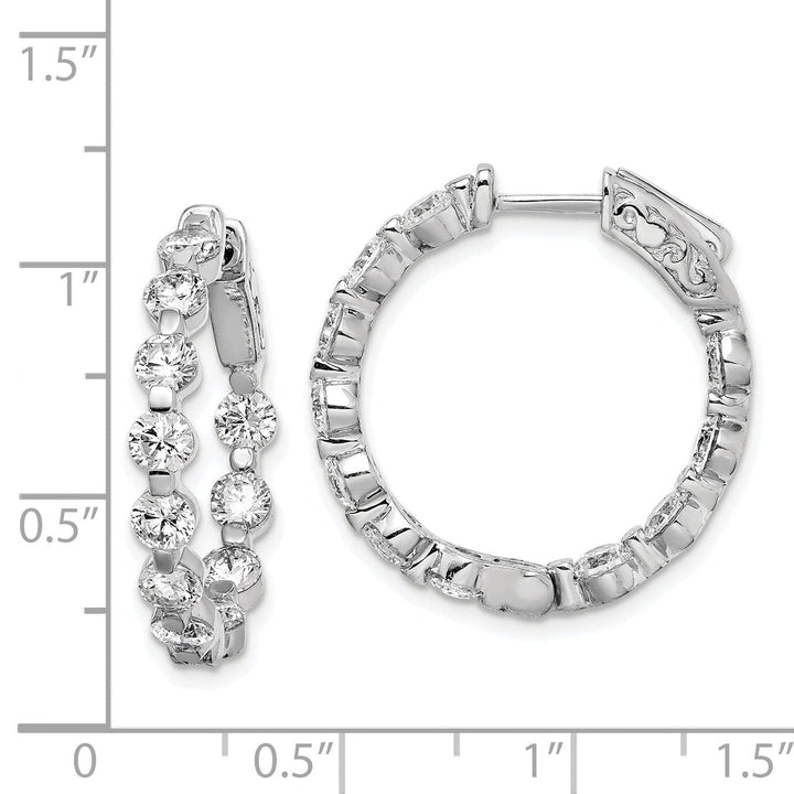 Sterling Shimmer Earrings Sterling Silver CZ Hoop Earrings