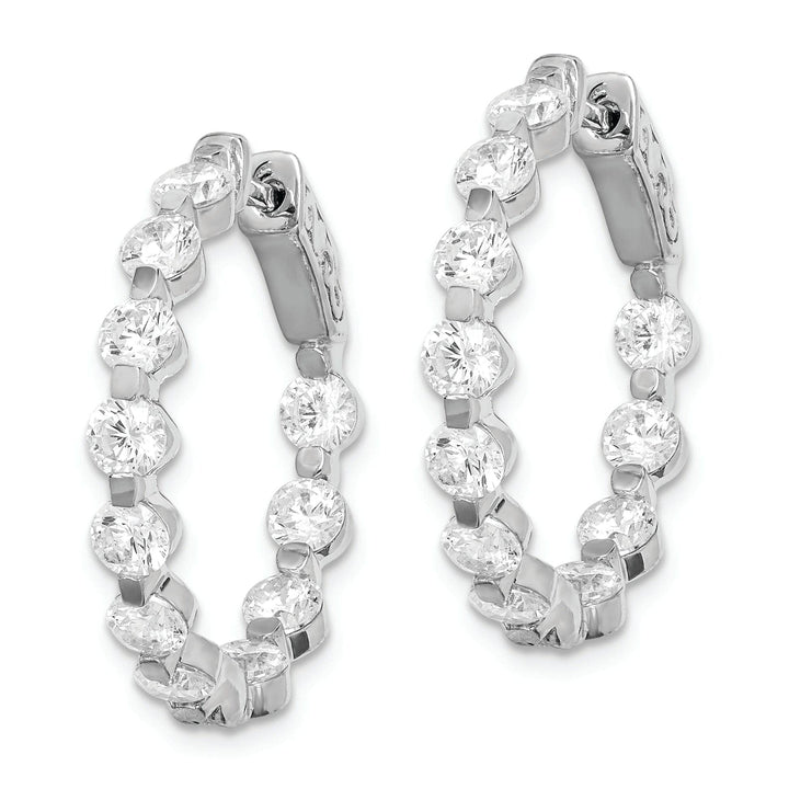 Sterling Shimmer Earrings Sterling Silver CZ Hoop Earrings