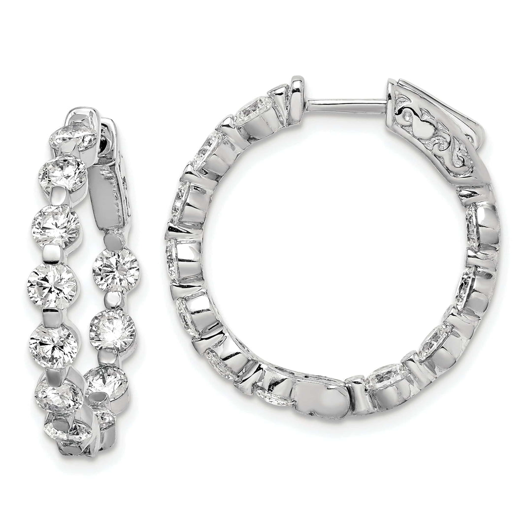 Sterling Shimmer Earrings Sterling Silver CZ Hoop Earrings