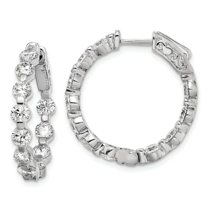 Sterling Shimmer Earrings Sterling Silver CZ Hoop Earrings