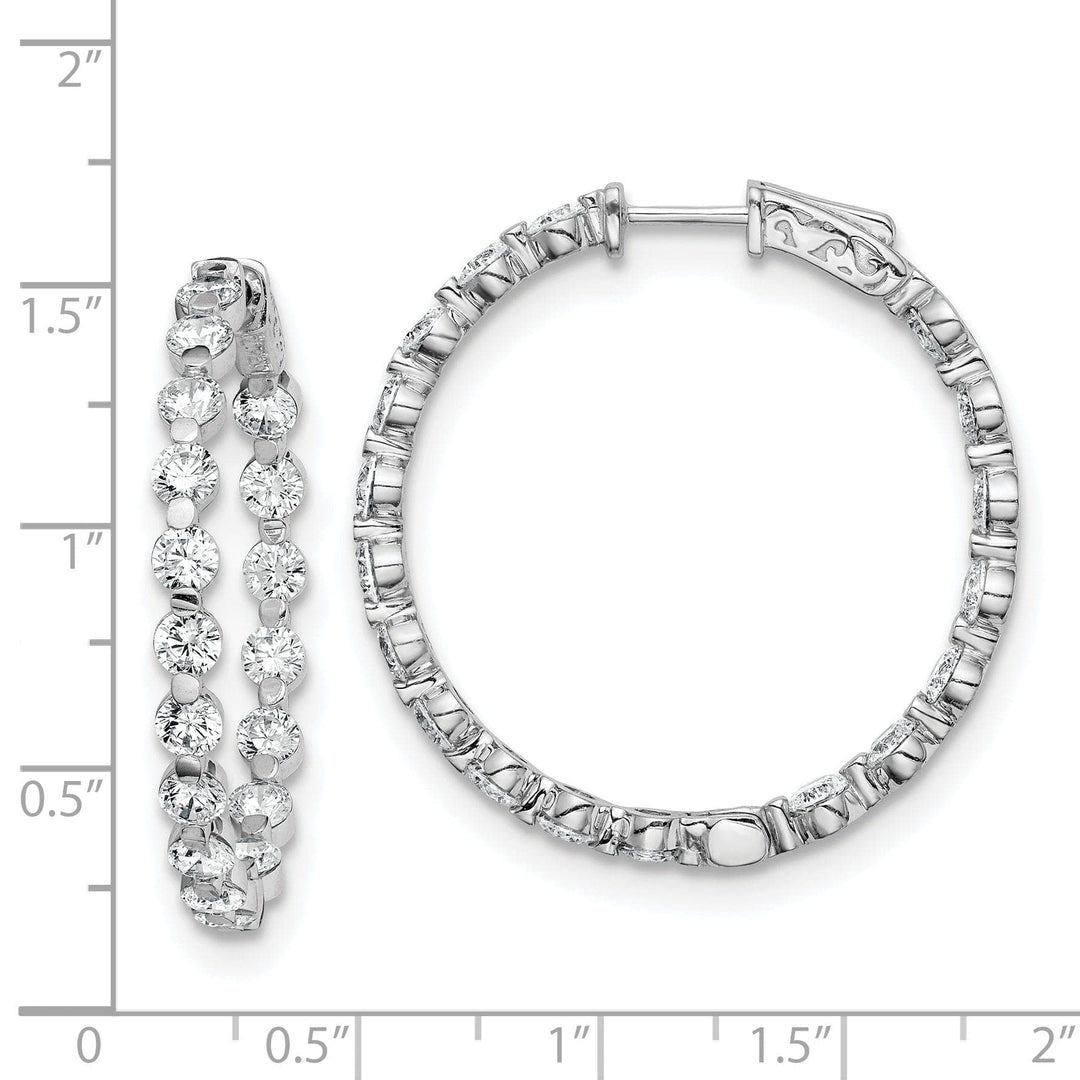 Sterling Shimmer Earrings Sterling Silver CZ Hoop Earrings