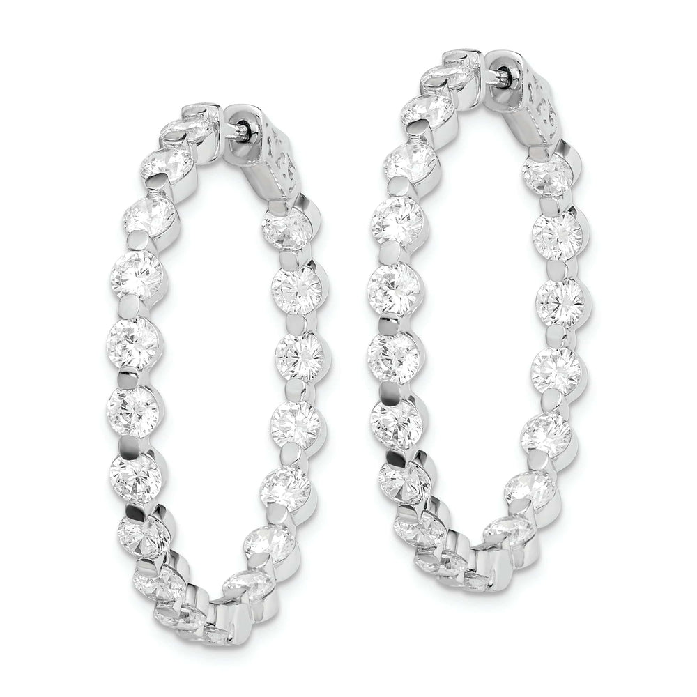 Sterling Shimmer Earrings Sterling Silver CZ Hoop Earrings