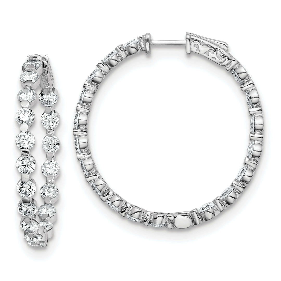 Sterling Shimmer Earrings Sterling Silver CZ Hoop Earrings