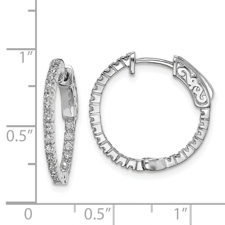 Sterling Shimmer Earrings Sterling Silver CZ Hoop Earrings